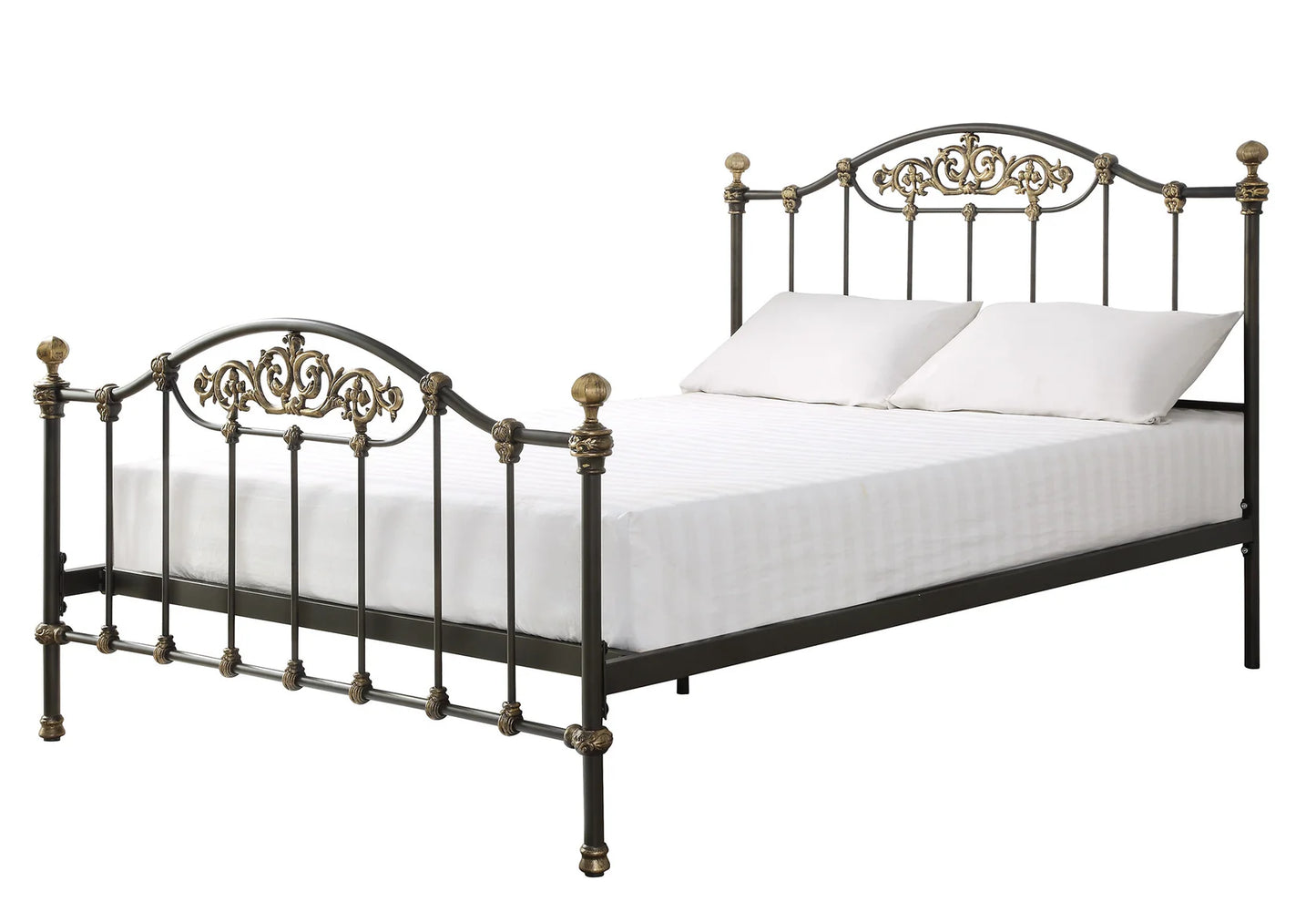 HAWTHORNE King Size Cast Iron Bed Bronze/Gold Finish Ex -Display Boxed