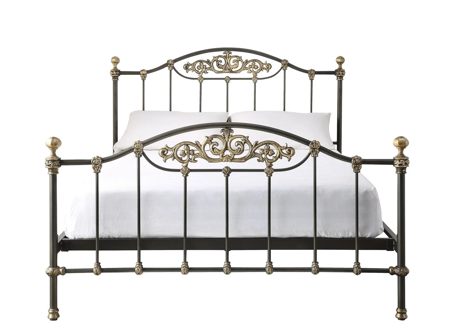 HAWTHORNE King Size Cast Iron Bed Bronze/Gold Finish Ex -Display Boxed