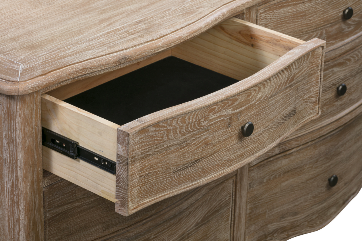 DAUPHINE Dressing Table Mirror Oak Brushed Weathered Finish