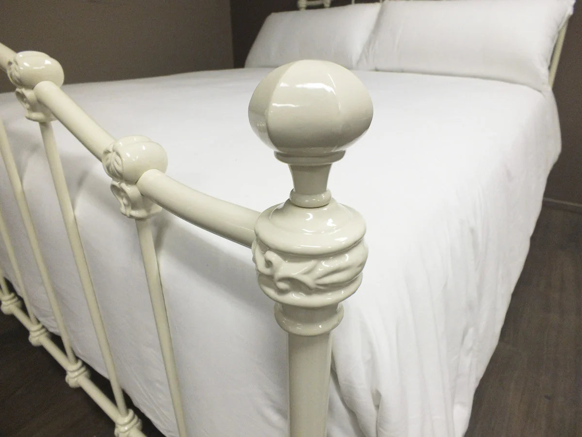 VERMONT King Single Cast Bed Antique White - Ex Display Boxed