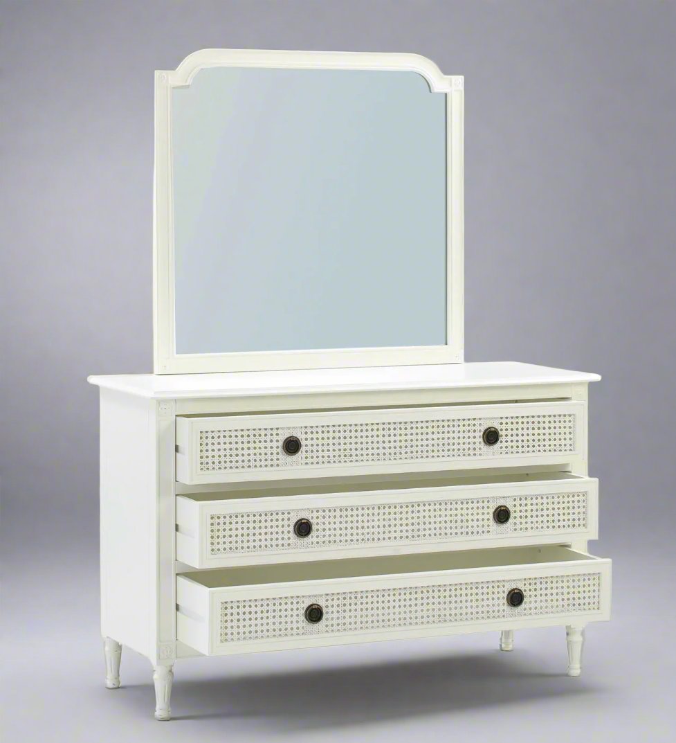 BORDEAUX Dressing Table Mirror French Style White "Distressed" Finish