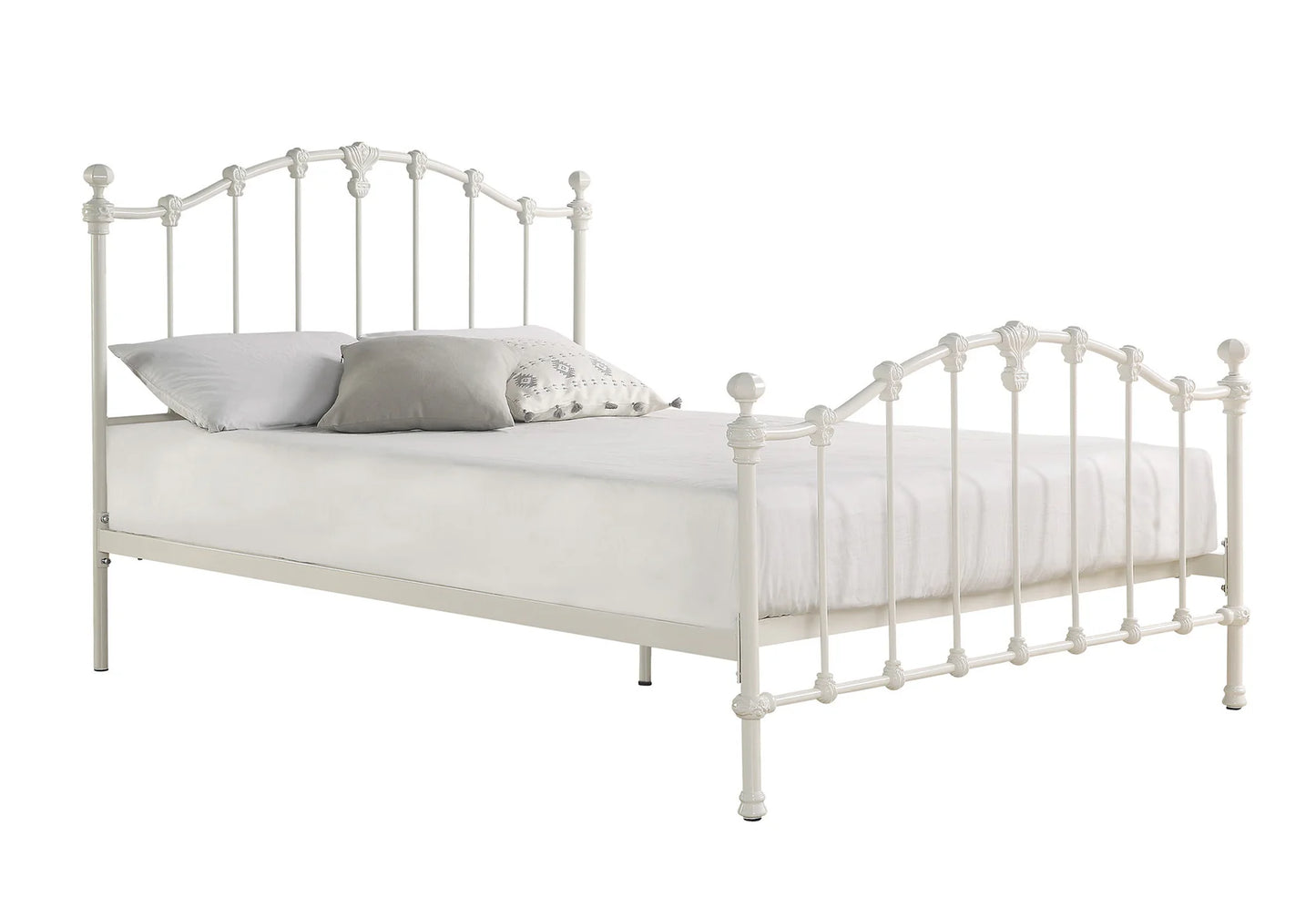 VERMONT King Single Cast Bed Antique White - Ex Display Boxed