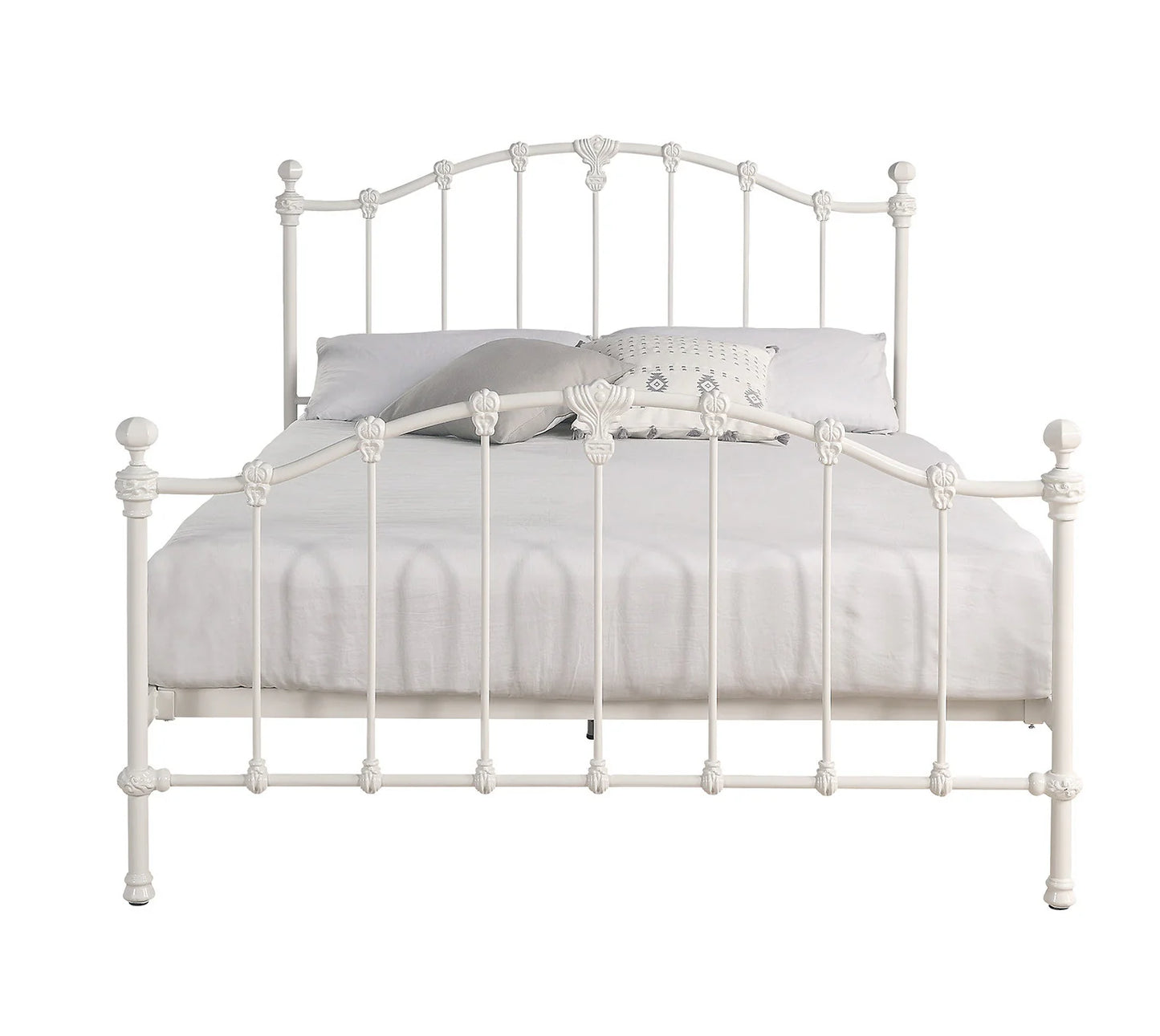 VERMONT King Single Cast Bed Antique White - Ex Display Boxed