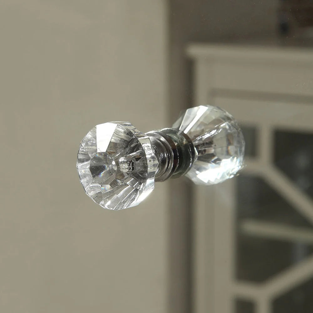 Roma 3 Drawer Mirror Bedside Table with Crystal Handles