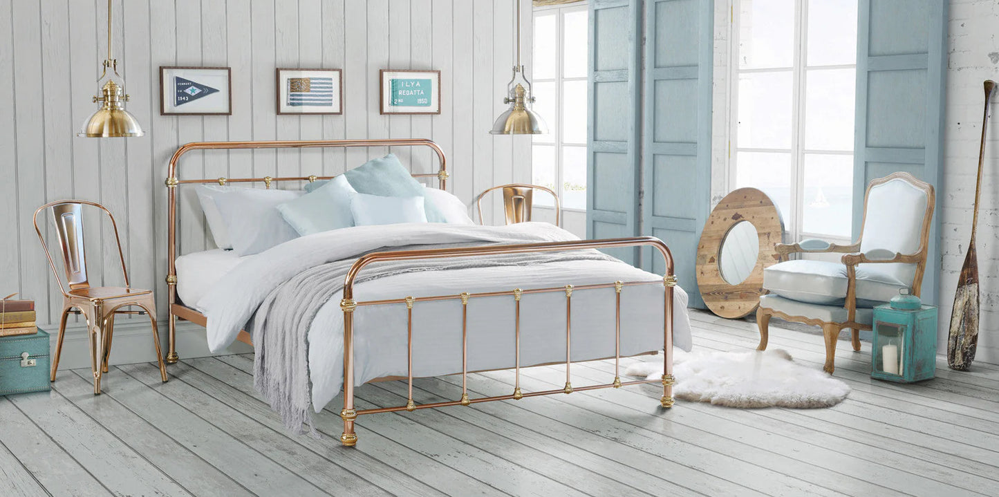 ORION King Copper & Brass Plated Bed Mild Distressed Finish