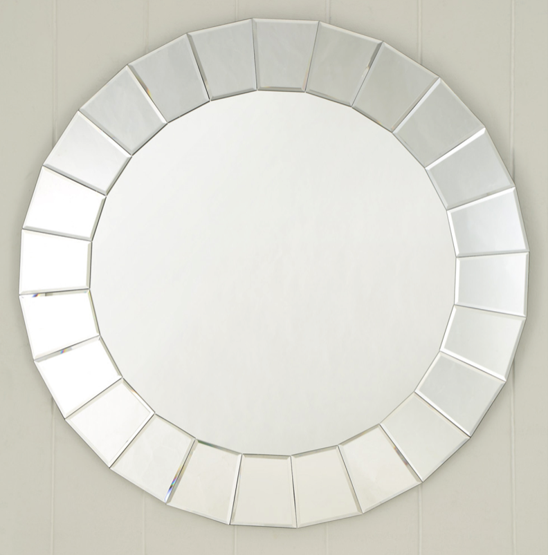 LEO Wall Mirror Round Shape with decorative edges 90cm Diameter