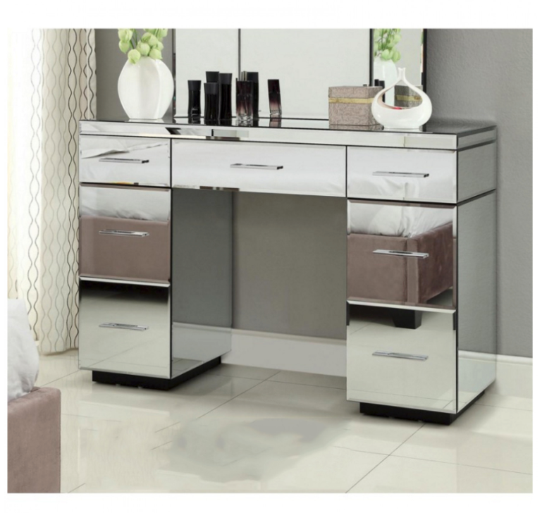 7 drawer mirrored dressing top table