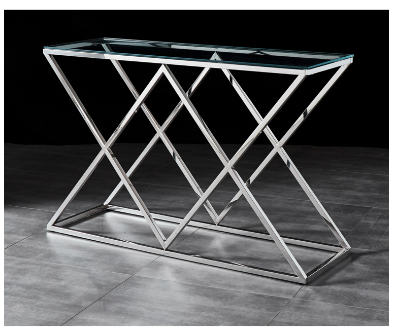 Stainless Steel and Glass Hallway Console Tables - Stylish and Functional