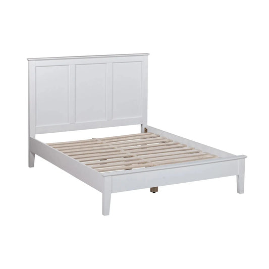 LISMORE White King Bed Panel Headboard Pine Wood Low Foot End