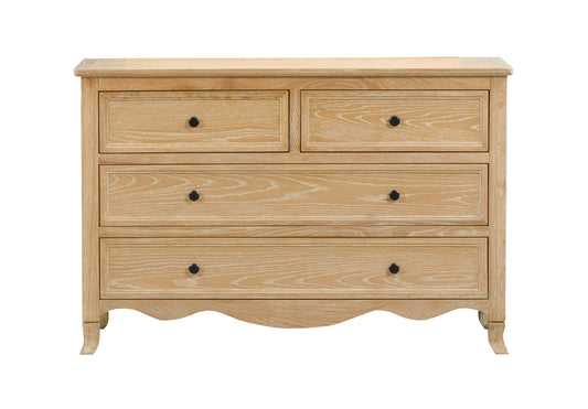 LIANA European Oak Dressing Table 4 Drawers Wire Brushed Finish