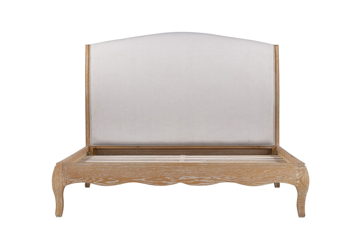ONTARIO King Bed Oak & Upholstered Weathered Provincial Finish