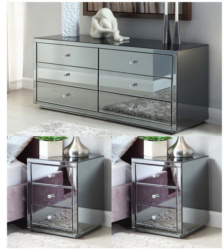 Mirrored Bedroom Furniture Packages Collection BA Furniture Clearance