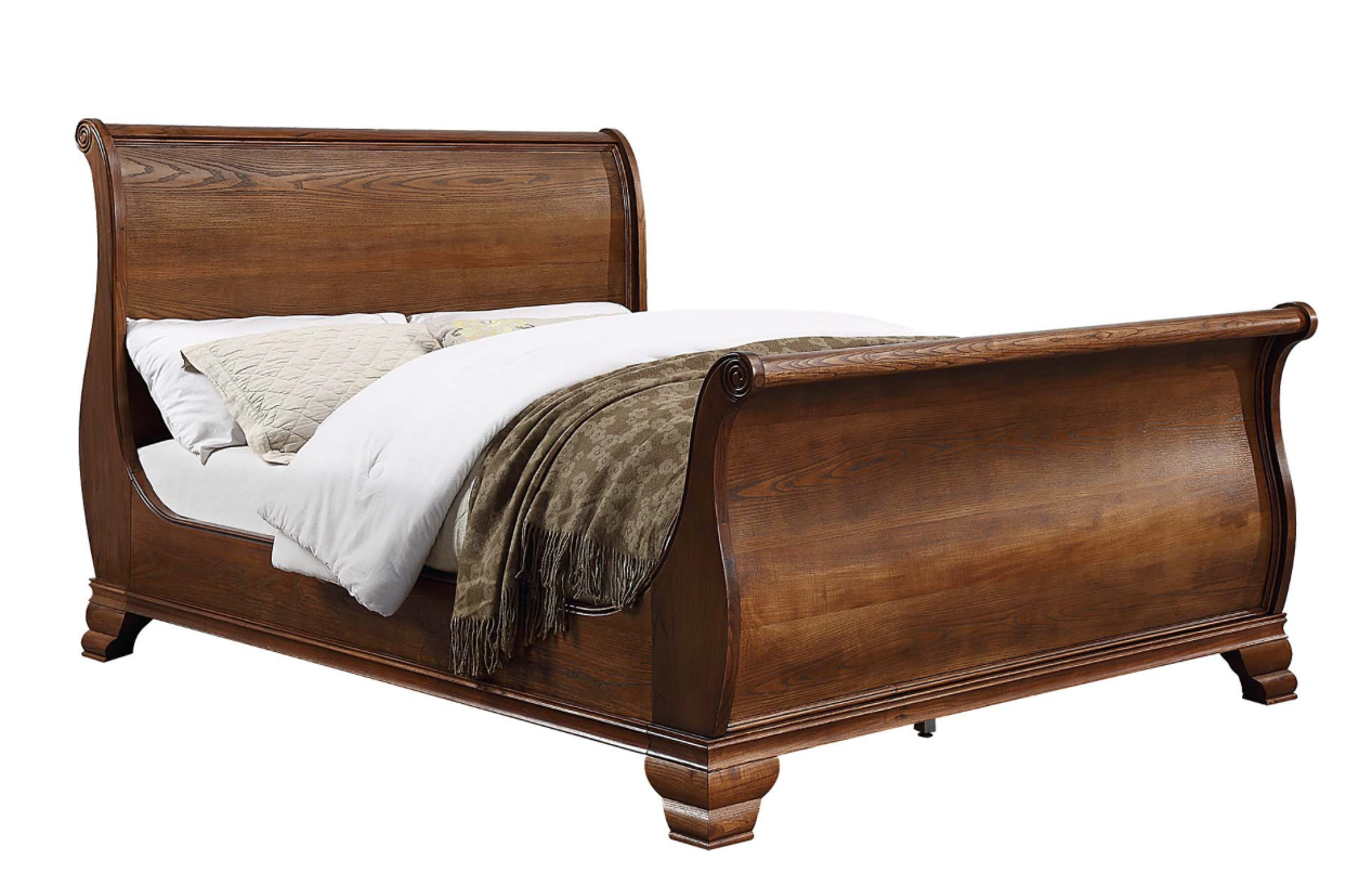 Windsor Sleigh Queen Bed Ash - Walnut