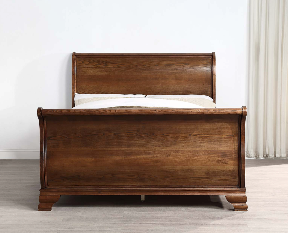 Windsor Sleigh Queen Bed Ash - Walnut