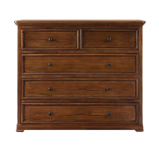 WINDSOR 5 Drawer Ash Tallboy - Walnut