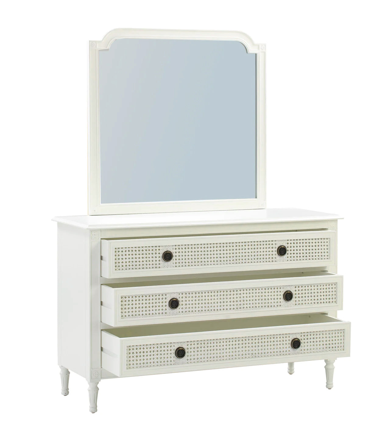 BORDEAUX Dressing Table Mirror French Style White "Distressed" Finish