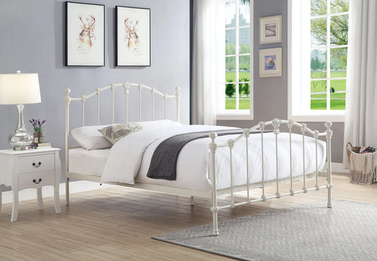 VERMONT King Single Cast Bed Antique White - Ex Display Boxed