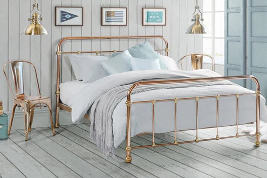 ORION King Copper & Brass Plated Bed Mild Distressed Finish