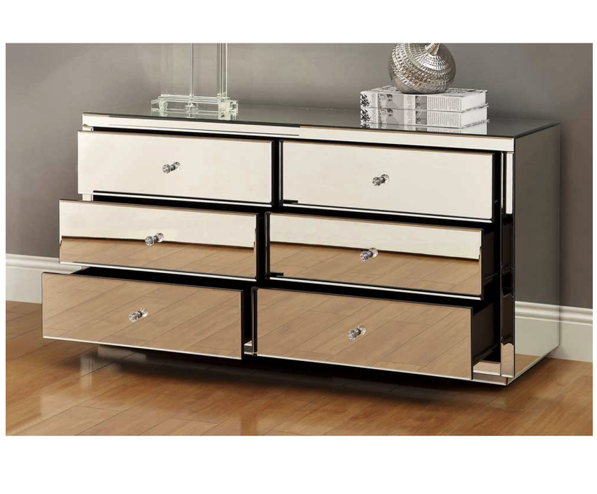 NEVADA Mirrored Bedside Tables and Dressing Table 3 Piece Package