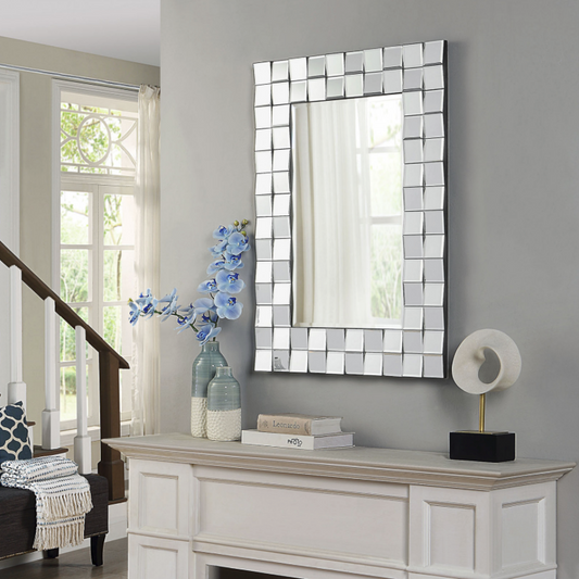 JORDAN Wall Mirror Rectangular shape with angled mirror decorative edges