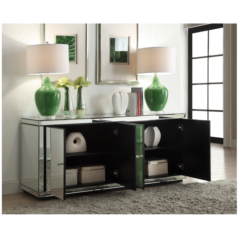 Chelsea Mirrored Sideboard Buffet with 2 shelves and 4 doors BA