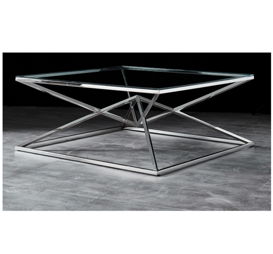 YORK Coffee Table Stainless Steel and Tempered Glass