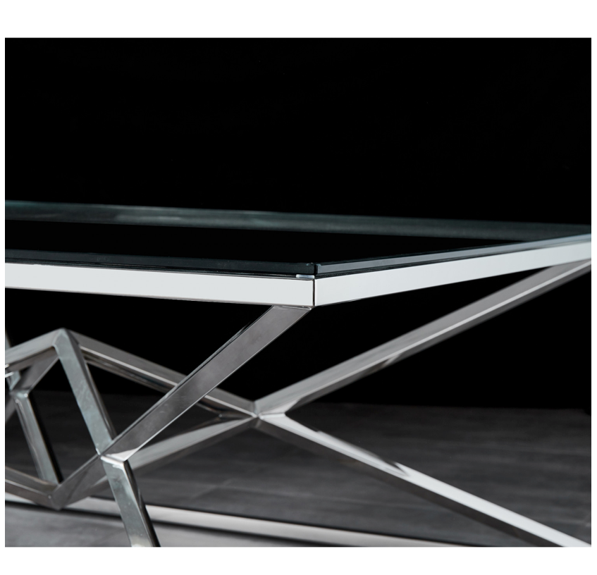 YORK Coffee Table Stainless Steel and Tempered Glass