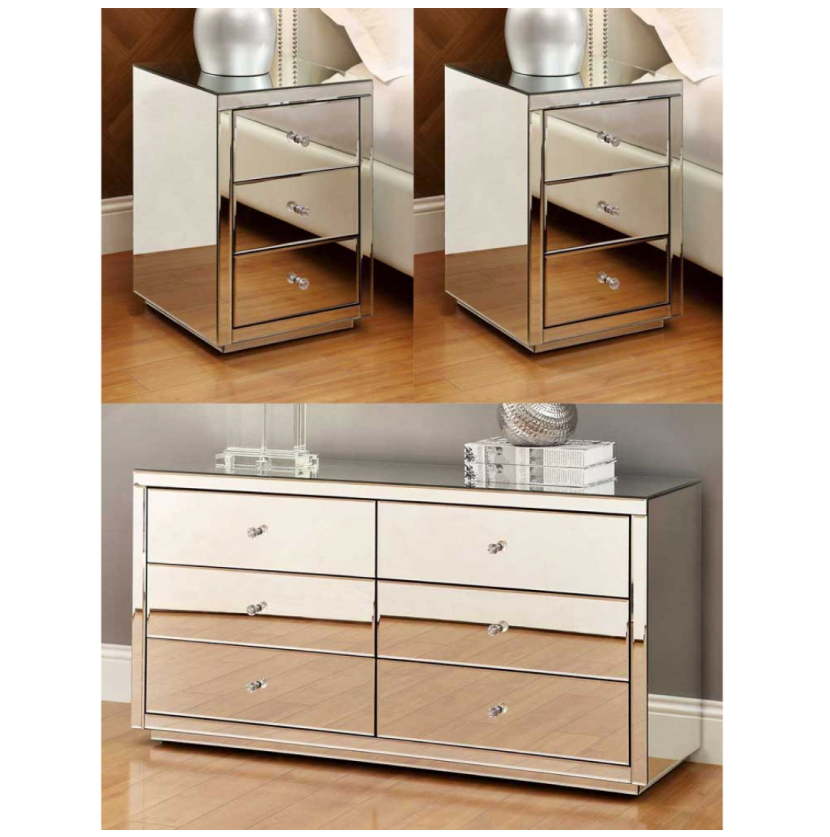 Mirrored Bedroom Furniture Packages Collection BA Furniture Clearance