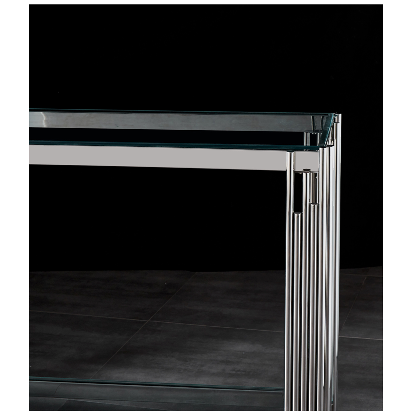 Zara Hallway Table Console Stainless Steel and Glass