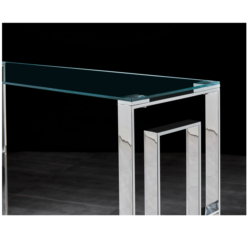 Dalton Hallway Table Console Stainless Steel and Glass