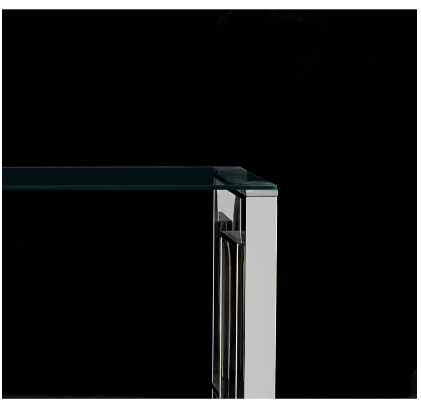 Dalton Hallway Table Console Stainless Steel and Glass