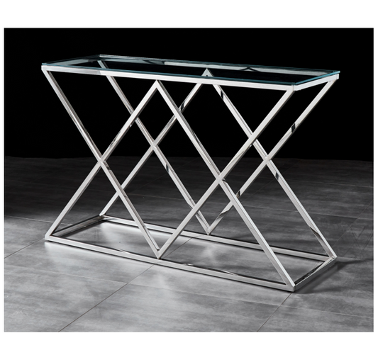 Savoy Hallway Table Console Stainless Steel and Glass