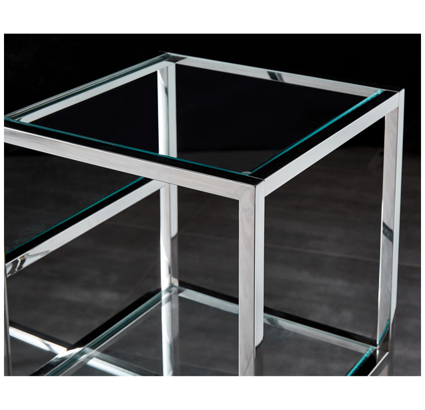 Sayer Hallway Table Console Stainless Steel and Glass