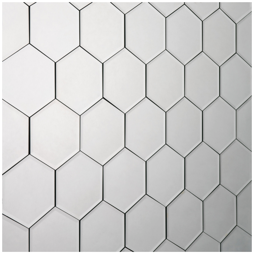 Mirror Wall Tiles Hexagonal Shape Beveled Box of 18 Tiles