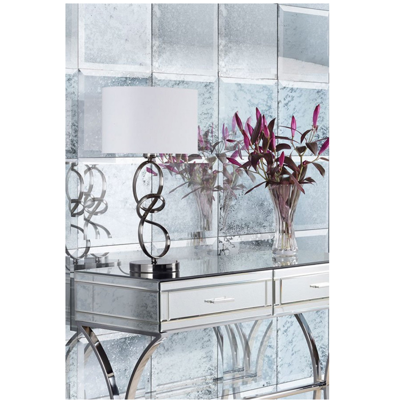 Mirror Wall Tiles Antique Finish Beveled Edge Square Box of 6